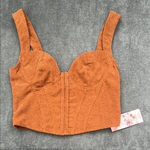 Rust Corduroy Bustier Top
